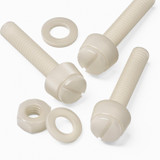50x Natural Nylon Slotted Knurled Thumbscrews M6 x 30 mm, Nuts & Washers