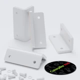 4x V2 5 mm Angled L Brackets, White Acrylic + 20x M5 Bolts