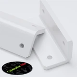 4x V2 5 mm Angled L Brackets, White Acrylic + 20x M5 Bolts