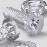 50x viti svasate in acrilico trasparente M3 x 10 mm, dadi/rondelle