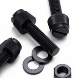 50x viti in nylon nero zigrinate a taglio M5 x 20 mm, dadi e rondelle