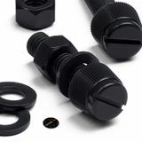 50x Black Nylon Slotted Knurled Thumbscrews M5 x 20 mm, Nuts & Washers