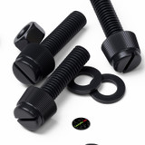 50x viti in nylon nero zigrinate a taglio M5 x 20 mm, dadi e rondelle