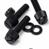 50x viti in nylon nero zigrinate a taglio M5 x 20 mm, dadi e rondelle