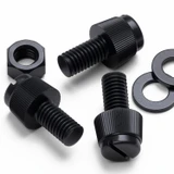 50x Black Nylon Slotted Knurled Thumbscrews M5 x 10 mm, Nuts & Washers