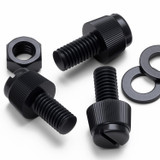 50x viti in nylon nero zigrinate a taglio M5 x 10 mm, dadi e rondelle