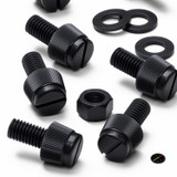 50x Black Nylon Slotted Knurled Thumbscrews M5 x 10 mm, Nuts & Washers