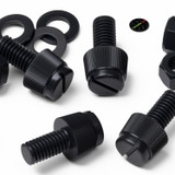 50x Black Nylon Slotted Knurled Thumbscrews M5 x 10 mm, Nuts & Washers