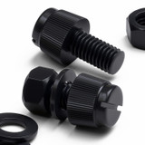 50x viti in nylon nero zigrinate a taglio M5 x 10 mm, dadi e rondelle
