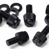 50x viti in nylon nero zigrinate a taglio M5 x 10 mm, dadi e rondelle