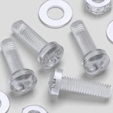 60x Clear Acrylic Pan Head Plastic Screws & Bolts M3 x 10 mm, Nuts & Washers