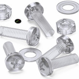 60x Clear Acrylic Pan Head Plastic Screws & Bolts M3 x 10 mm, Nuts & Washers