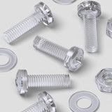 60x Clear Acrylic Pan Head Plastic Screws & Bolts M3 x 10 mm, Nuts & Washers
