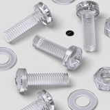 60x Clear Acrylic Pan Head Plastic Screws & Bolts M3 x 10 mm, Nuts & Washers