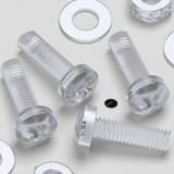 60x viti acriliche trasparenti a testa cilindrica M3 x 10mm + dadi/rondelle