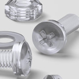 60x Clear Acrylic Pan Head Plastic Screws & Bolts M3 x 10 mm, Nuts & Washers