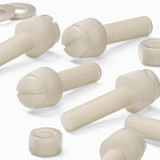 50x Natural Nylon Slotted Knurled Thumbscrews M5 x 20 mm, Nuts & Washers