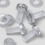 60x viti acriliche trasparenti a testa cilindrica M4 x 10mm + dadi/rondelle