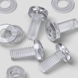 60x Clear Acrylic Pan Head Plastic Screws & Bolts M4 x 10 mm, Nuts & Washers