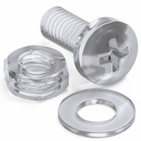 60x Clear Acrylic Pan Head Plastic Screws & Bolts M4 x 10 mm, Nuts & Washers