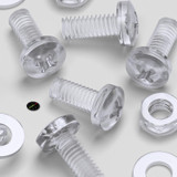 60x Clear Acrylic Pan Head Plastic Screws & Bolts M4 x 10 mm, Nuts & Washers