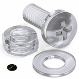 60x Clear Acrylic Pan Head Plastic Screws & Bolts M4 x 10 mm, Nuts & Washers