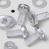 60x Clear Acrylic Pan Head Plastic Screws & Bolts M4 x 10 mm, Nuts & Washers
