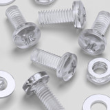 60x Clear Acrylic Pan Head Plastic Screws & Bolts M4 x 10 mm, Nuts & Washers