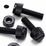 50x Black Nylon Slotted Knurled Thumbscrews M6 x 20 mm, Nuts & Washers