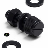 50x viti in nylon nero zigrinate a taglio M6 x 20 mm, dadi e rondelle