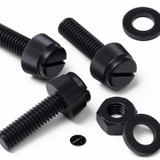 50x viti in nylon nero zigrinate a taglio M6 x 20 mm, dadi e rondelle