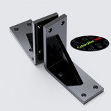 4x V4 staffe a L rinforzate, acrilico nero 5 mm + 40 bulloni M5