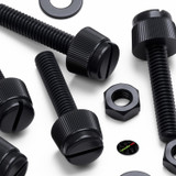 50x Black Nylon Slotted Knurled Thumbscrews M4 x 20 mm, Nuts & Washers