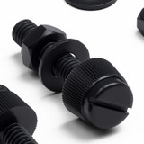 50x viti in nylon nero zigrinate a taglio M4 x 20 mm, dadi e rondelle