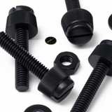 50x Black Nylon Slotted Knurled Thumbscrews M4 x 20 mm, Nuts & Washers