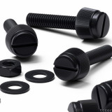 50x Black Nylon Slotted Knurled Thumbscrews M4 x 20 mm, Nuts & Washers