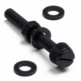50x Black Nylon Slotted Knurled Thumbscrews M6 x 50 mm, Nuts & Washers