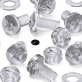 60x Clear Acrylic Pan Head Plastic Screws & Bolts M5 x 10 mm, Nuts & Washers