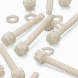 50x Natural Nylon Slotted Knurled Thumbscrews M6 x 50 mm, Nuts & Washers