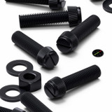 50x Black Nylon Slotted Knurled Thumbscrews M8 x 30 mm, Nuts & Washers