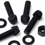 50x viti in nylon nero zigrinate a taglio M8 x 30 mm, dadi e rondelle
