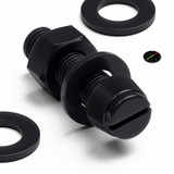 50x viti in nylon nero zigrinate a taglio M8 x 30 mm, dadi e rondelle