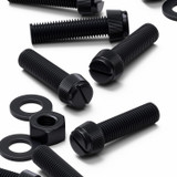 50x viti in nylon nero zigrinate a taglio M8 x 30 mm, dadi e rondelle