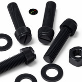 50x Black Nylon Slotted Knurled Thumbscrews M8 x 30 mm, Nuts & Washers
