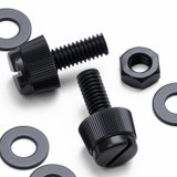50x Black Nylon Slotted Knurled Thumbscrews M4 x 10 mm, Nuts & Washers