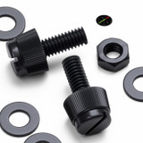 50x Black Nylon Slotted Knurled Thumbscrews M4 x 10 mm, Nuts & Washers