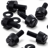 50x Black Nylon Slotted Knurled Thumbscrews M4 x 10 mm, Nuts & Washers