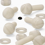 50x Natural Nylon Slotted Knurled Thumbscrews M6 x 20 mm, Nuts & Washers