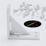 4x V4 5 mm Reinforced L Brackets, White Acrylic + 40x M5 Bolts