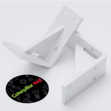 4x V4 staffe a L rinforzate, acrilico bianco 5 mm + 40 bulloni M5
